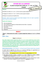 Le passé composé des verbes en - ir, - oir ; - re / être et avoir - Étude de la langue - Fiche de préparation : 5ème Harmos - PDF à imprimer