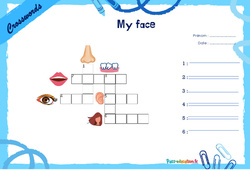 My face - Mots fléchés - Lexique / vocabulaire - Crosswords : 4ème, 5ème Harmos - PDF à imprimer