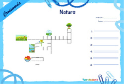 Nature - Mots fléchés - Lexique / vocabulaire - Crosswords : 4ème, 5ème Harmos - PDF à imprimer