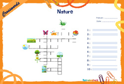 Nature - Mots fléchés - Lexique / vocabulaire - Crosswords : 6ème, 7ème Harmos - PDF à imprimer