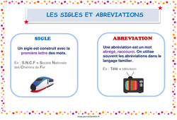 Les sigles et abréviations - Affiche : 6ème, 7ème Harmos - PDF à imprimer