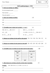 Défi maths  - Exercices - Mathématiques - : 5ème Harmos - PDF à imprimer