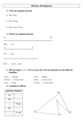 Mesures de longueurs - Exercices  : 5ème Harmos - PDF à imprimer