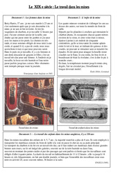 Le travail dans les mines - La révolution industrielle - XIX ème siècle - Fiches Exercices : 7ème Harmos - PDF à imprimer