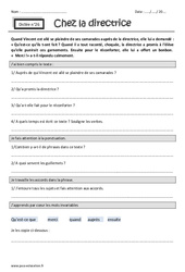 Chez la directrice - Dictée accompagnée n°26 : 5ème Harmos - PDF à imprimer