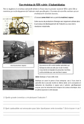 Industrialisation - La révolution industrielle - XIX ème siècle - Exercices : 7ème Harmos - PDF à imprimer