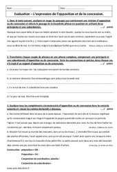 Expression de la concession et de l'opposition - Examen Evaluation avec le corrigé : 11ème Harmos - PDF à imprimer