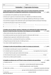 Expression du temps - Examen Evaluation  : 11ème Harmos - PDF à imprimer