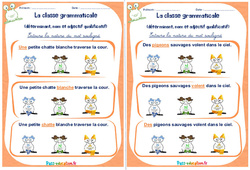 Déterminant, nom et adjectif qualificatif - Rituels - La classe grammaticale : 4ème, 5ème Harmos - PDF à imprimer