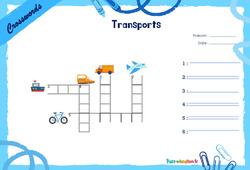 Means of transport - Mots fléchés - Lexique / vocabulaire - Crosswords : 4ème, 5ème Harmos - PDF à imprimer