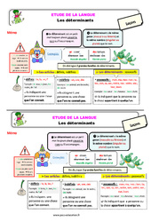 Les déterminants - Étude de la langue - Cours, Leçon : 5ème Harmos - PDF gratuit à imprimer