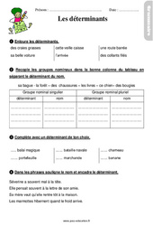 Les déterminants - Étude de la langue - Exercices avec les corrigés : 4ème Harmos - PDF à imprimer