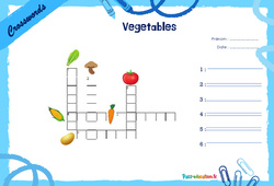 Vegetables - Mots fléchés - Lexique / vocabulaire - Crosswords : 4ème, 5ème Harmos - PDF à imprimer