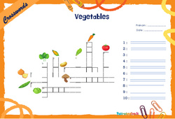 Vegetables - Mots fléchés - Lexique / vocabulaire - Crosswords : 6ème, 7ème Harmos - PDF à imprimer