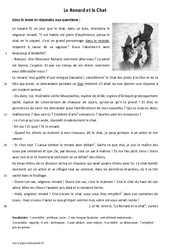 Le Renard et le Chat - Lecture - Conte : 8ème Harmos - PDF à imprimer