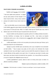 La Belle et la Bête - Lecture - Conte : 8ème Harmos - PDF à imprimer