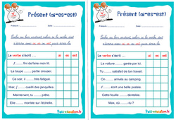 Présent (ai - es - est) - Rituels - Conjugaison : 4ème, 5ème Harmos - PDF à imprimer