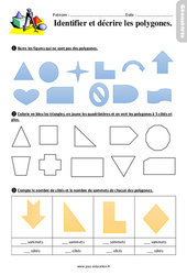 Identifier et décrire les polygones - Exercices avec les corrigés : 5ème Harmos - PDF à imprimer