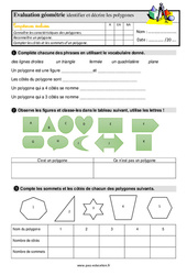 Identifier et décrire les polygones - Examen Evaluation avec la correction : 5ème Harmos - PDF à imprimer