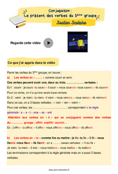 Le présent des verbes du  groupe - Soutien scolaire pour les élèves en difficulté. : 6ème Harmos - PDF à imprimer