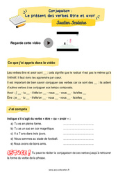 Le présent des verbes être et avoir - Soutien scolaire pour les élèves en difficulté : 4ème Harmos - PDF à imprimer