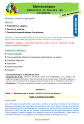 Identifier et décrire les polygones - Séquence - Fiche de préparation : 4ème Harmos - PDF à imprimer