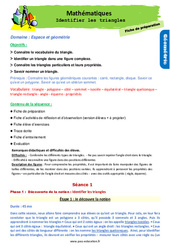 Identifier les triangles - Séquence - Fiche de préparation : 5ème Harmos - PDF à imprimer