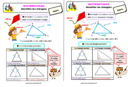 Identifier les triangles - Cours, Leçon : 5ème Harmos - PDF gratuit à imprimer