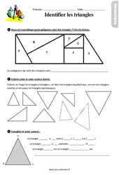 Identifier les triangles - Exercices avec les corrigés : 5ème Harmos - PDF à imprimer