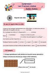 Les fractions simples - Soutien scolaire pour les élèves en difficulté. : 6ème Harmos - PDF à imprimer