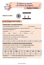 Les mesures de longueurs - Soutien scolaire pour les élèves en difficulté. : 6ème Harmos - PDF à imprimer