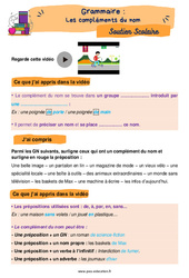 Les compléments du nom - Soutien scolaire pour les élèves en difficulté : 7ème Harmos - PDF à imprimer