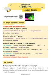 Le passé simple - Soutien scolaire pour les élèves en difficulté. : 6ème Harmos - PDF à imprimer