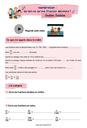 Qu’est - ce qu’une fraction décimale ? - Soutien scolaire pour les élèves en difficulté. : 7ème Harmos - PDF à imprimer