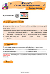 L’accord dans le groupe nominal (GN) - Soutien scolaire pour les élèves en difficulté : 5ème Harmos - PDF à imprimer