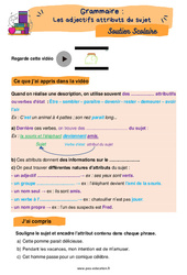 Les adjectifs attributs du sujet - Soutien scolaire pour les élèves en difficulté : 7ème Harmos - PDF à imprimer