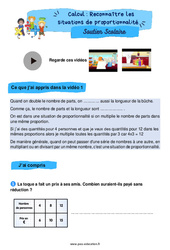 Reconnaître les situations de proportionnalité - Soutien scolaire pour les élèves en difficulté. : 6ème Harmos - PDF à imprimer