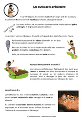 Outils de la préhistoire - Maîtrise du feu - Cours, Leçon : 5ème, 6ème Harmos - PDF gratuit à imprimer