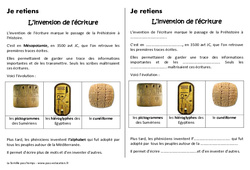 Invention de l'écriture - Cours, Leçon - Antiquité : 5ème Harmos - PDF gratuit à imprimer