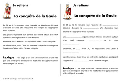 Conquête de la Gaule - Cours, Leçon - Antiquité : 5ème, 6ème Harmos - PDF gratuit à imprimer