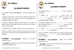 Gaule romaine - Cours, Leçon - Romanisation de la Gaule : 5ème, 6ème Harmos - PDF gratuit à imprimer