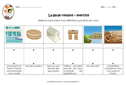 Monuments gallo romains - Exercices : 5ème, 6ème Harmos - PDF à imprimer