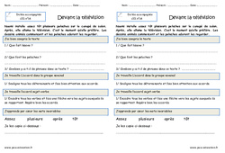 Devant la télévision - Dictée accompagnée n°14 : 4ème Harmos - PDF à imprimer