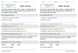 Dent de lait - Dictée accompagnée n°5 : 4ème Harmos - PDF à imprimer