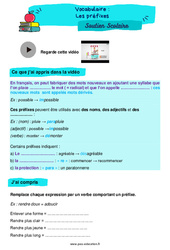 Les préfixes - Soutien scolaire pour les élèves en difficulté. : 6ème Harmos - PDF à imprimer