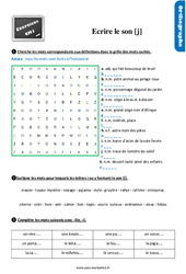 Écrire le son [j] - Exercices, révisions : 6ème Harmos - PDF à imprimer