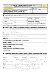 L'infinitif en - er ou participe passé en - é - ée - és - ées - Évaluation, bilan : 6ème Harmos - PDF à imprimer