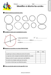 Identifier et tracer des cercles - Exercices avec les corrigés : 5ème Harmos - PDF à imprimer