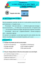 Le sens propre et le sens figuré - Soutien scolaire pour les élèves en difficulté. : 4ème Harmos - PDF à imprimer