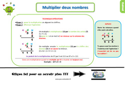 Multiplier deux nombres - Cours, Leçon, trace écrite : 4ème Harmos - PDF gratuit à imprimer